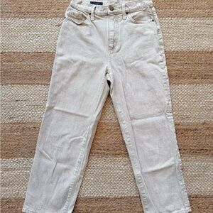 Cream Straight Leg Jeans